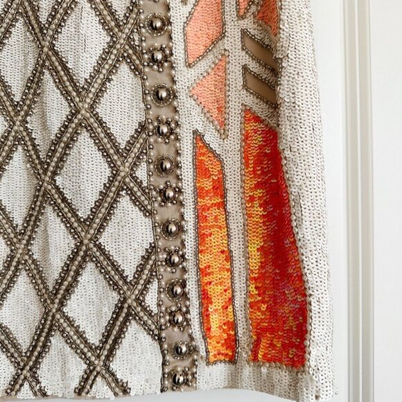 NWT Needle & Thread Geo Sundown Sequin Bead Embellished Mini Dress Size 4 - Picture 3 of 7